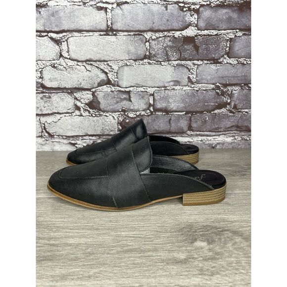 Free People At Ease Black Leather Loafer Slip On Classic Mules Women Sz 38.5EU/8 - Picture 10 of 16